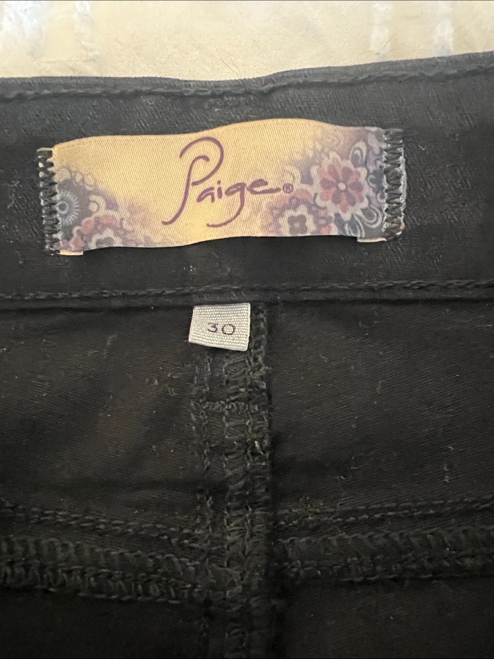 PAIGE Pandora Peg Skinny Luxe Black Coated Skinny Jeans Pants Like New Hoxten - Picture 10 of 13